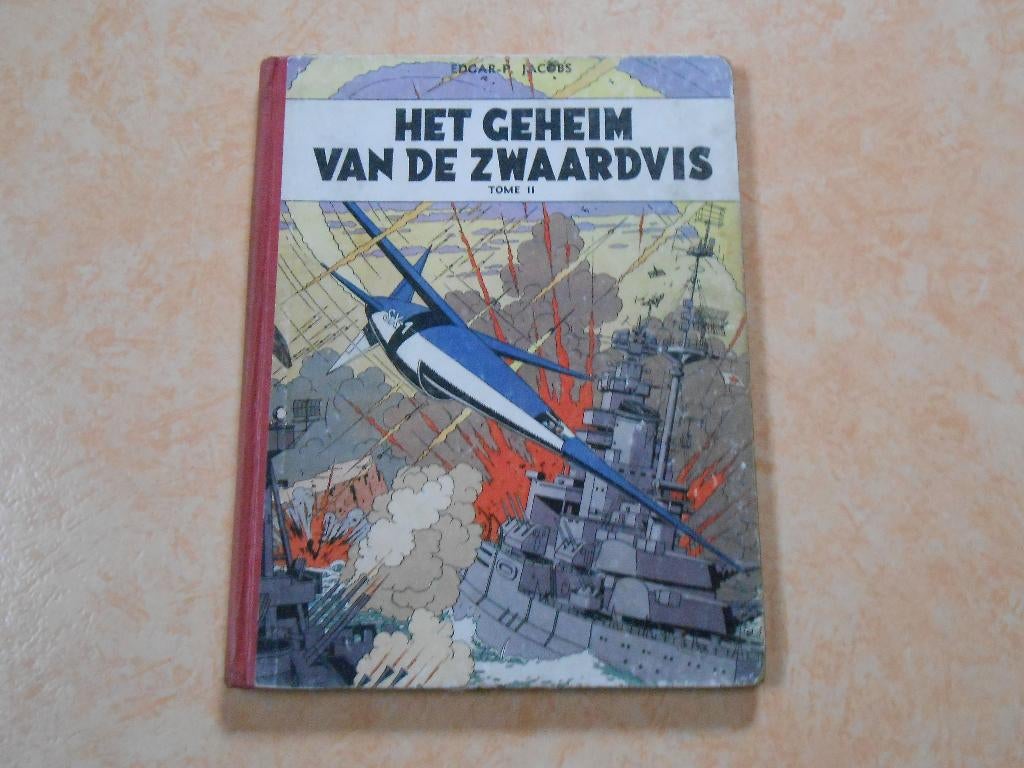 Blake en Mortimer 2 Het geheim van de Zwaardvis 2 1953 1 ste, Gelezen, Edgar P. Jacobs, Eén stripboek, Ophalen of Verzenden