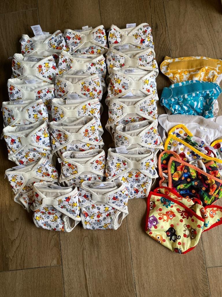 Pakket herbruikbare luiers en overbroekjes, Kinderen en Baby's, Ophalen, Zo goed als nieuw, Overige typen, Overige merken