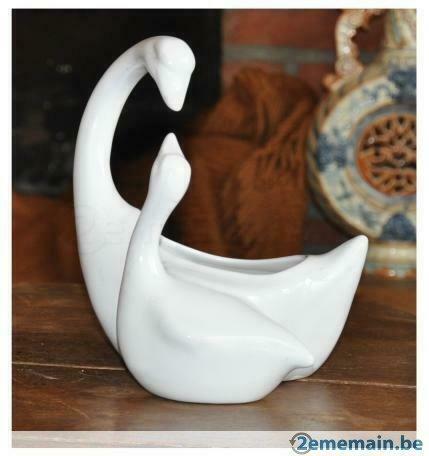 § jardiniere cache pot aux deux cygnes, Antiquités & Art, Enlèvement ou Envoi