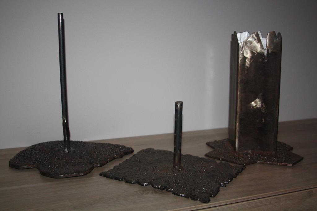 3 zware Metalen Industriële look houders , Rik Marckx 1988, Ophalen of Verzenden, Gebruikt