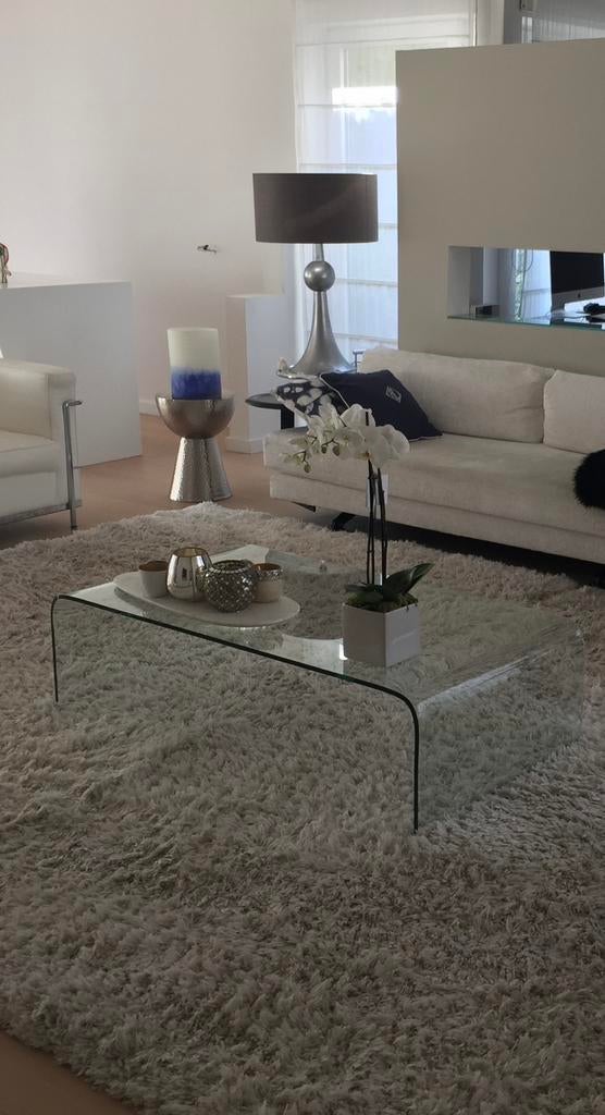 Glazen salontafel - design, Ophalen, 100 tot 150 cm, Design, 50 tot 100 cm