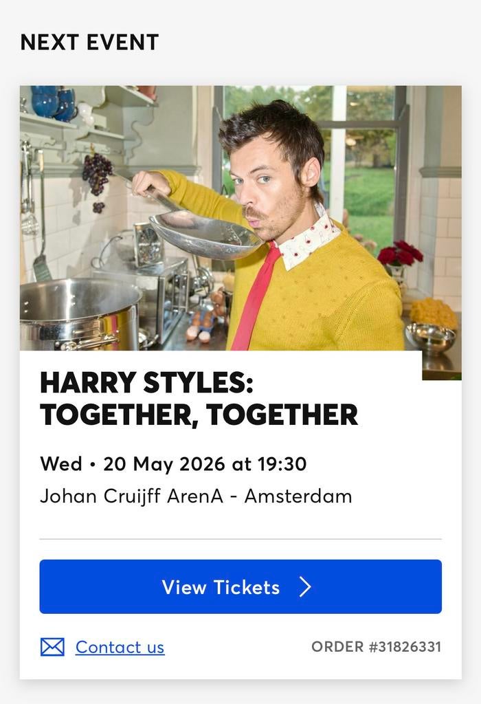 HARRY STYLES TICKETS - DICHTBIJ PODIUM!, Twee personen, Mei
