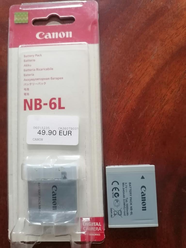 Canon Li-Ion Battery NB-6L f/ IXUS 85IS, TV, Hi-fi & Vidéo, Enlèvement, Neuf