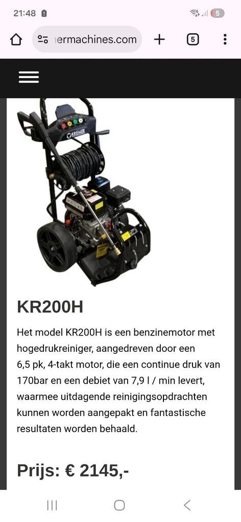 Nieuwe professionele benzine hogedrukreiniger, Ophalen, Benzine