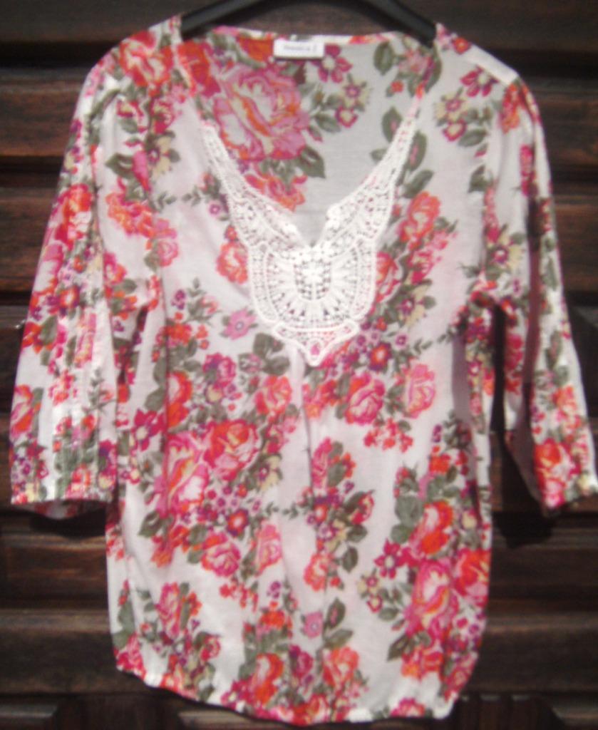 BLOUSE à Fleur  avec Ruban  Taille 40/42, Enlèvement ou Envoi, Comme neuf, Taille 38/40 (M), Autres couleurs