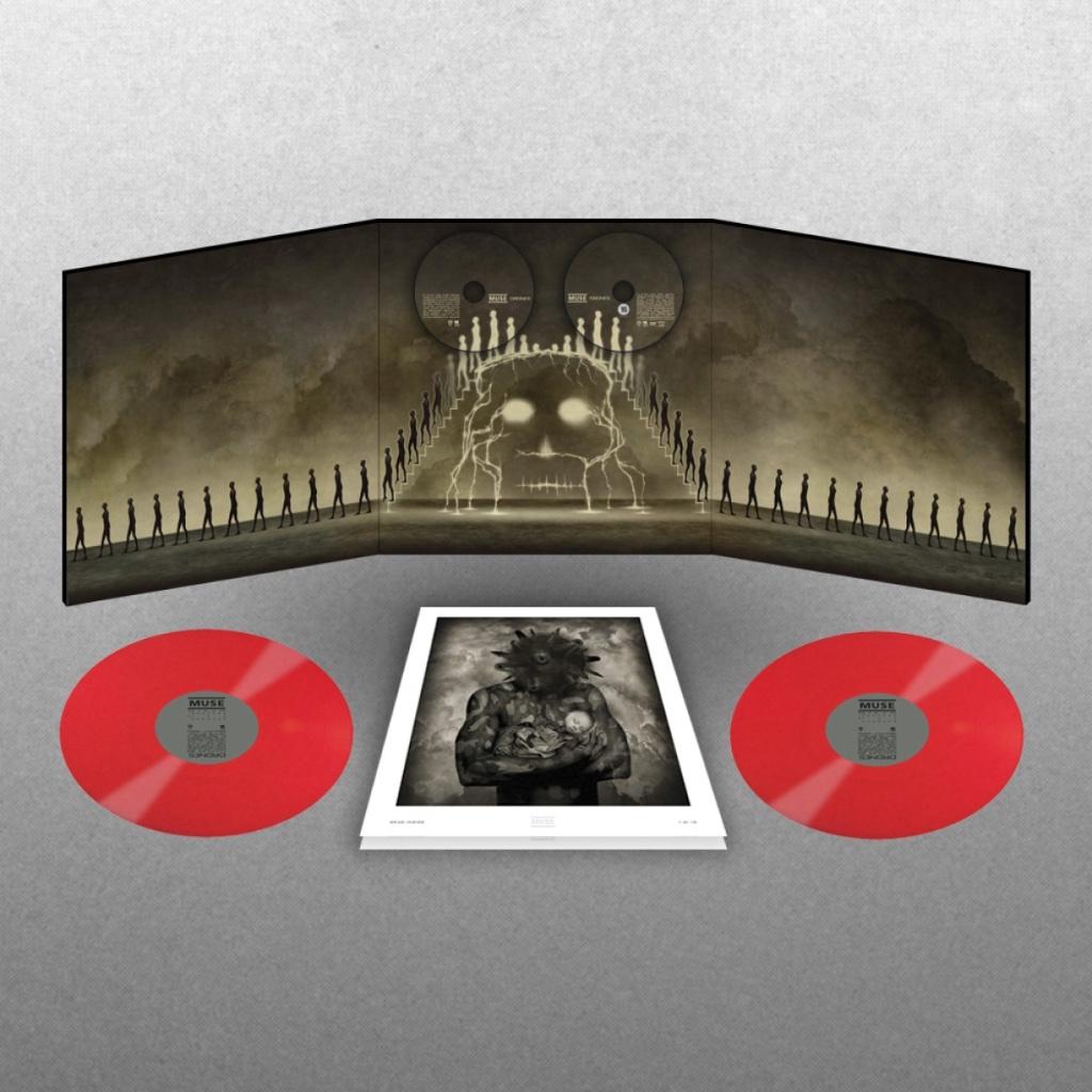 Cd+Dvd+2LP Box Muse Drones met 2 Lithos RED Vinyl NIEUW, Ophalen of Verzenden, Zo goed als nieuw, Boxset