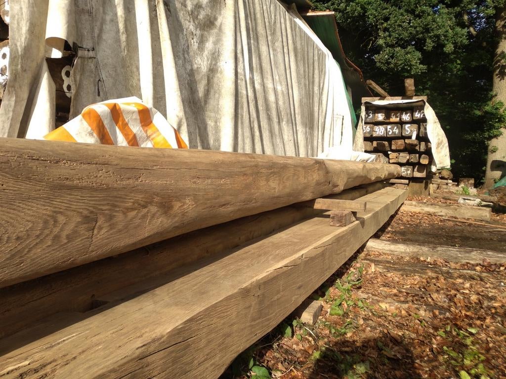 oude eiken balken, Doe-het-zelf en Bouw, Hout en Planken, Zo goed als nieuw, Eiken, Ophalen