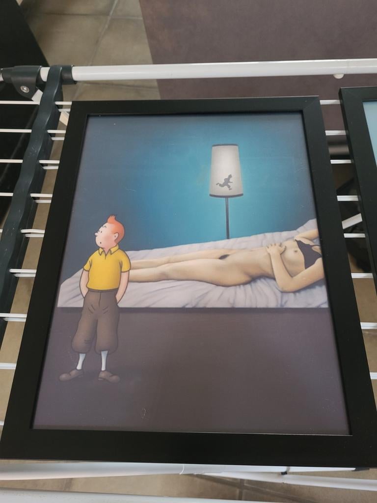 2 cadres de Tintin - érotiques, Collections, Enlèvement, Tintin