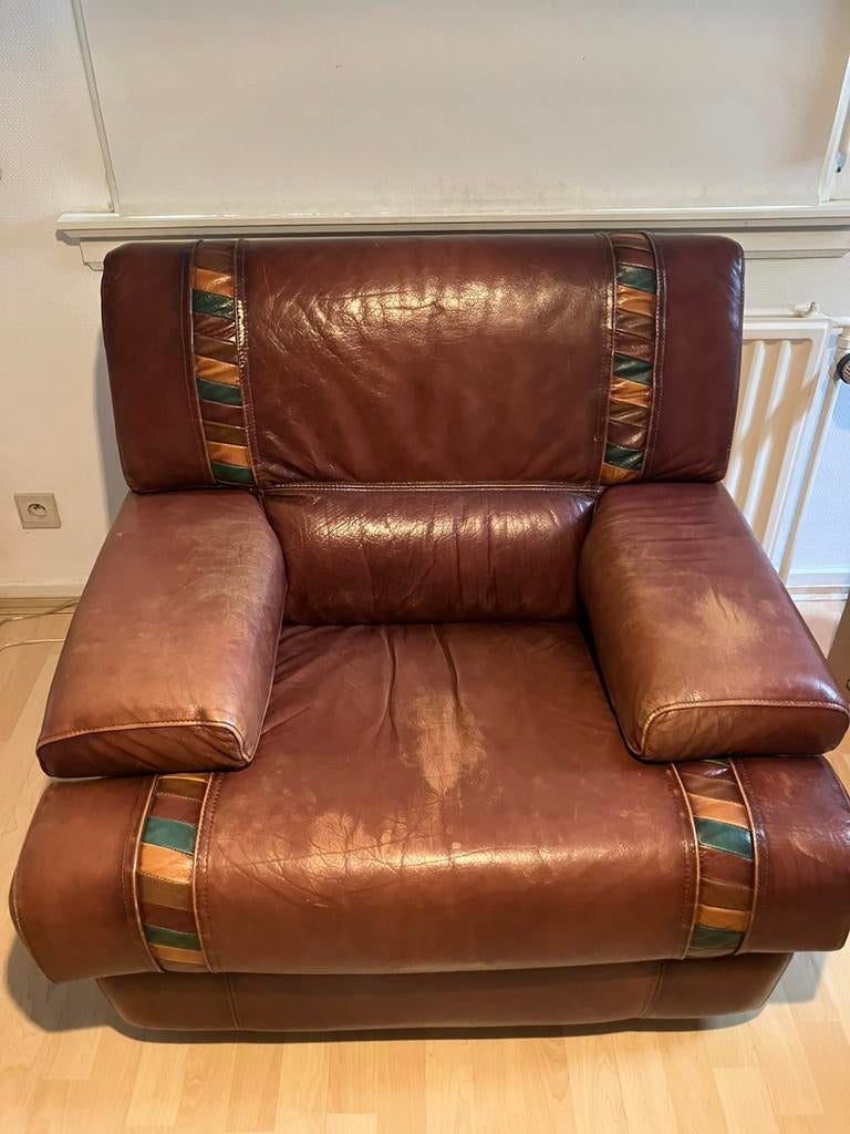 Lederen zetel, Ophalen, Gebruikt, Eenpersoons, Vintage