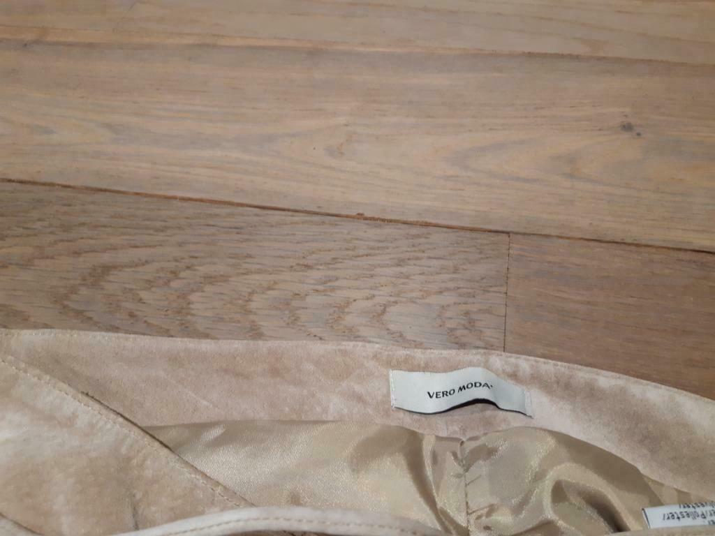 VERO MODA suède broek, Vero Moda, Beige, Lang, Gedragen