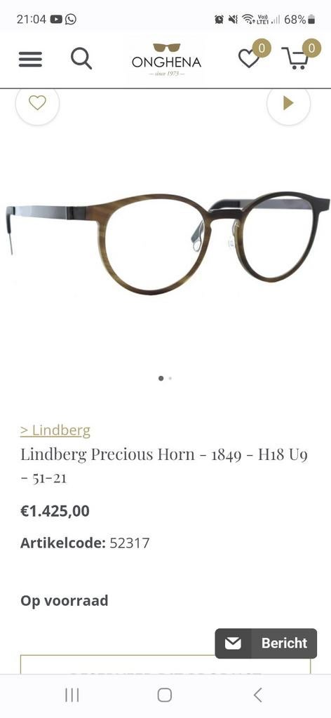 🤑🤩LINDBERG super licht titanium 🤑🤩300€ip1425€zgan!! top!, Overige merken, Bruin, Nieuw, Ophalen of Verzenden