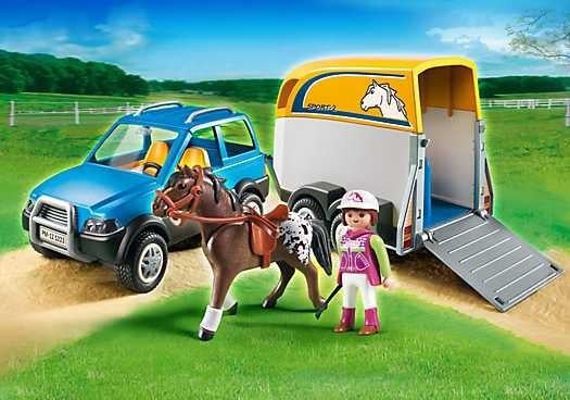 Playmobil: Voertuig met paardentrailer set 5223, Kinderen en Baby's, Speelgoed | Playmobil, Ophalen, Gebruikt, Complete set