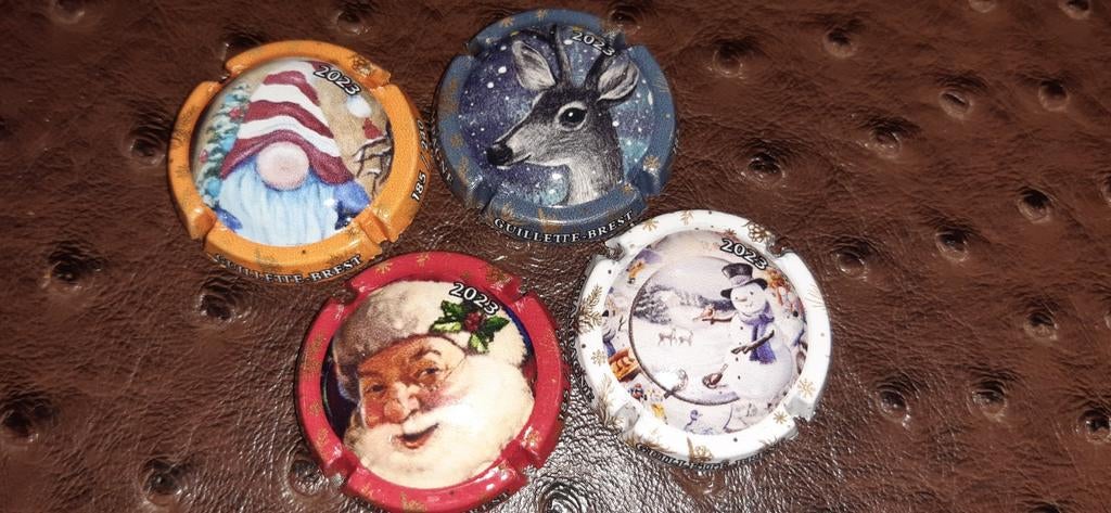 4 Champagne capsules Guillette Brest , Kerst/winter ., Verzamelen, Ophalen of Verzenden, Zo goed als nieuw