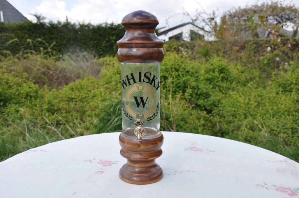§  carafe en bois et verre avec robinet, Antiquités & Art, Enlèvement ou Envoi