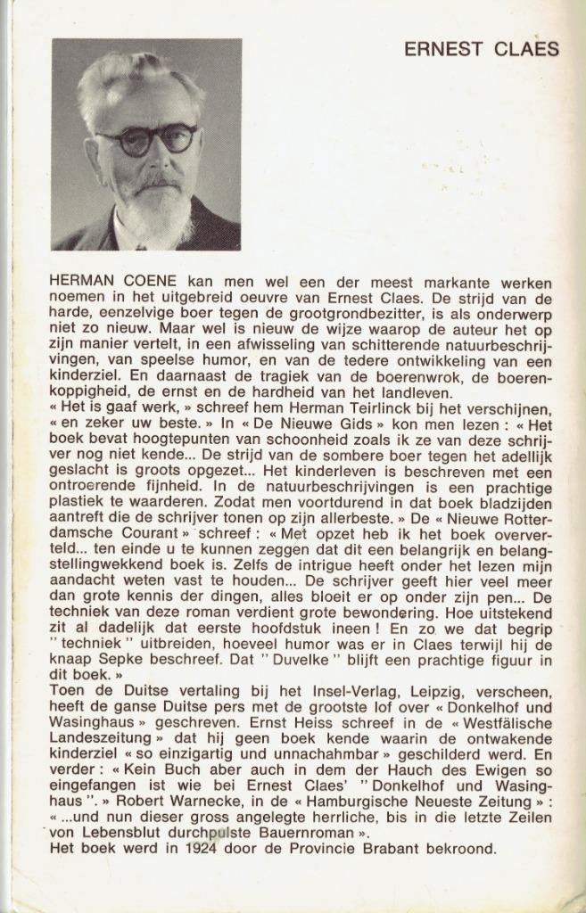 Ernest Claes.2 boeken. HERMAN COENE+TOEN DE WITTE WERD VERFI, Gelezen, België, Ophalen of Verzenden, Ernest Claes
