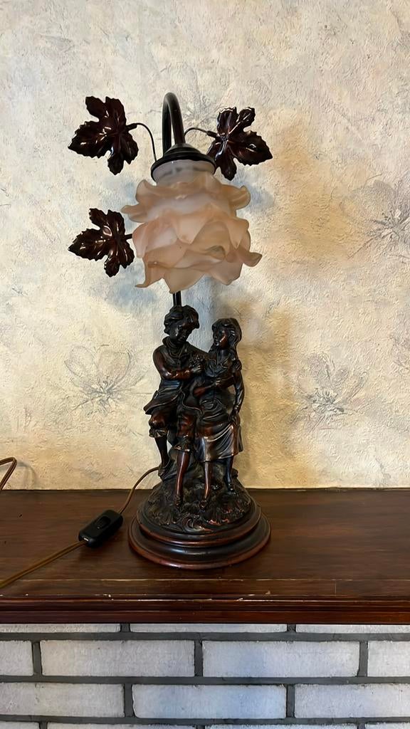 Staande lamp met romantisch tafereel, Antiek en Kunst, Ophalen