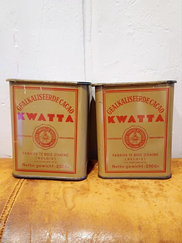 2 Oude kwatta blikken, Ophalen of Verzenden, Zo goed als nieuw
