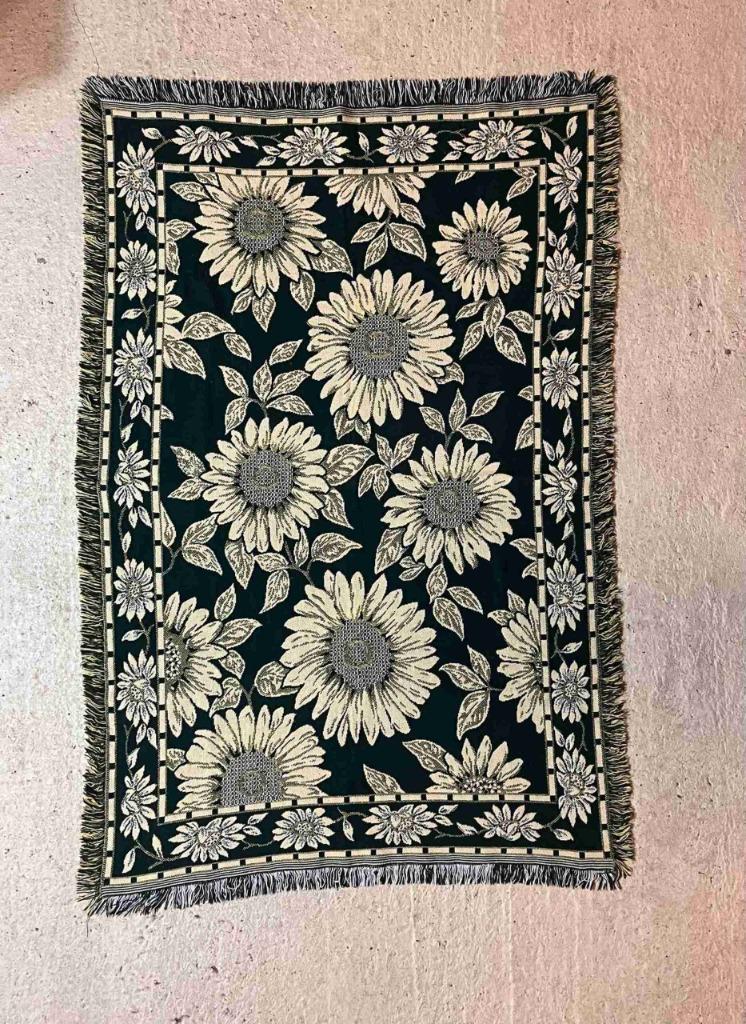 Foulard plaid zonnebloemen reversibel 151/100, Enlèvement ou Envoi, Utilisé