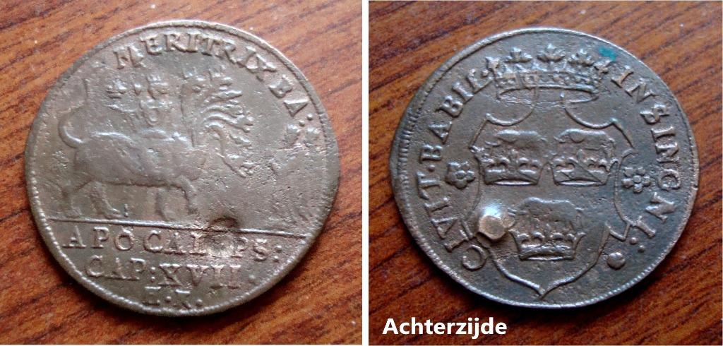 Middeleeuwse Nurenbergse rekenpenning Hans Krauwinckel, Verzenden, Brons