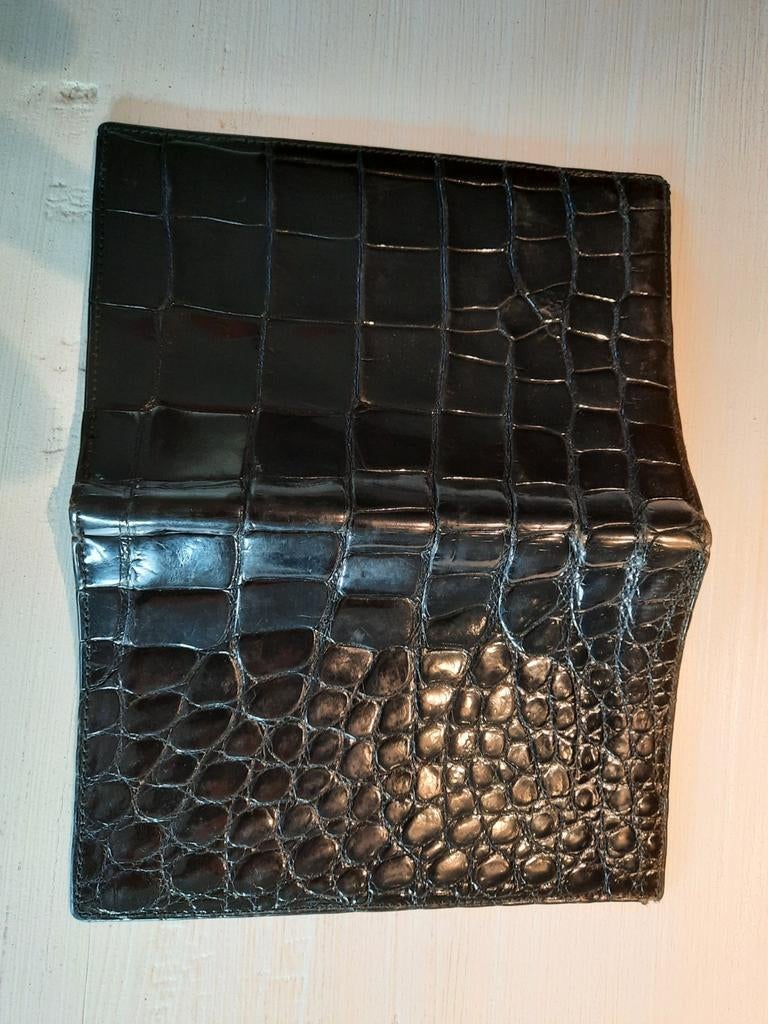 Portefeuille vintage pour homme en cuir croco, Enlèvement