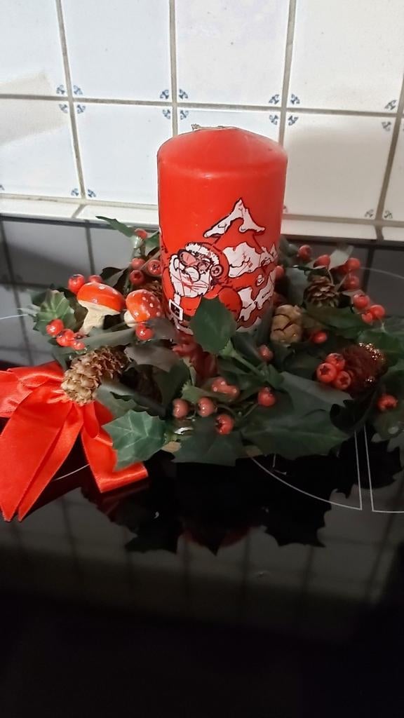 Kerstkrans met kaars, Diversen, Ophalen of Verzenden, Zo goed als nieuw