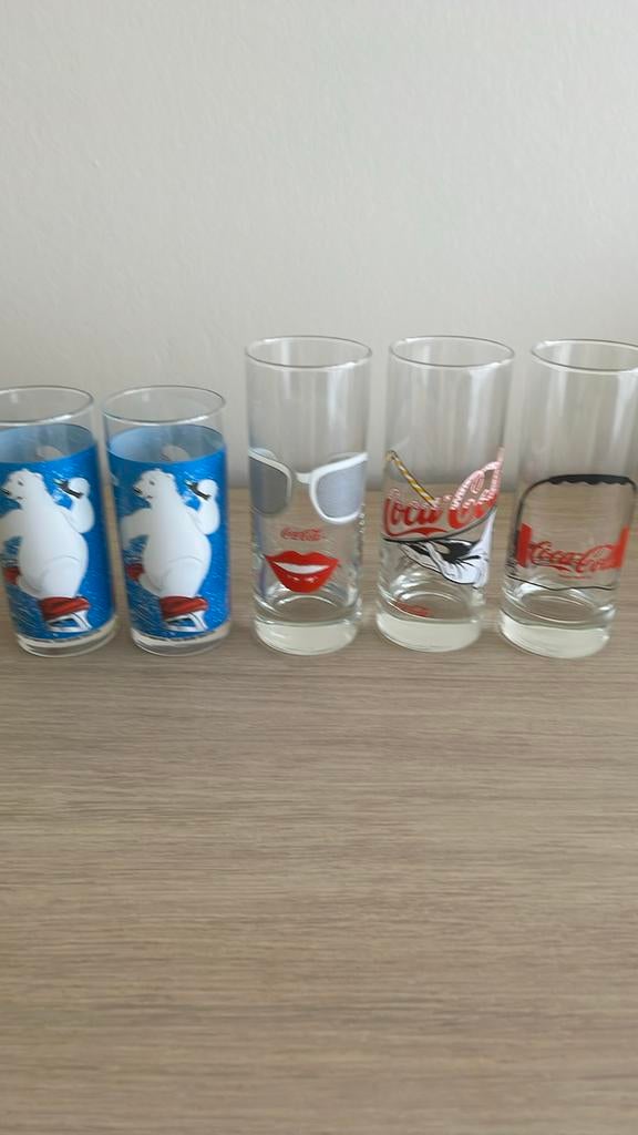 Coca cola glazen  en onderleggers, Ophalen, Zo goed als nieuw