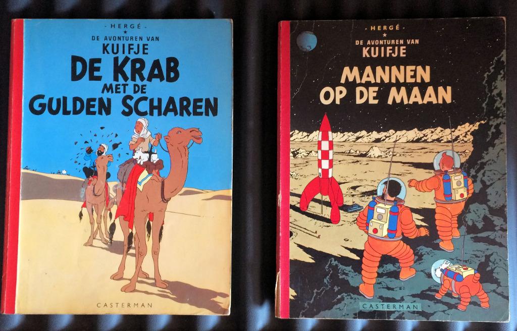 Twee Kuifje albums waarschijnlijk begin jaren 60, Boeken, Ophalen, Gelezen