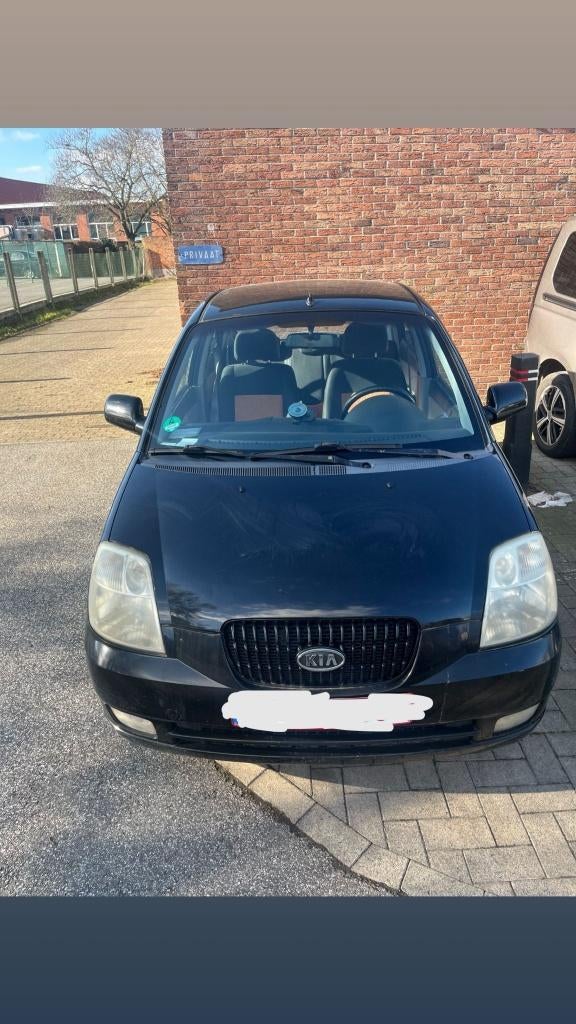 Kia Picato 2004 Benzine Met keuring, Auto's, 4 deurs, Stof, Zwart, 4 cilinders