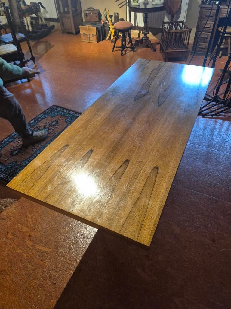 Salontafel 0,7 x 1,7m verstelbaar Palisander, Métal, 150 à 200 cm, Vintage, Comme neuf