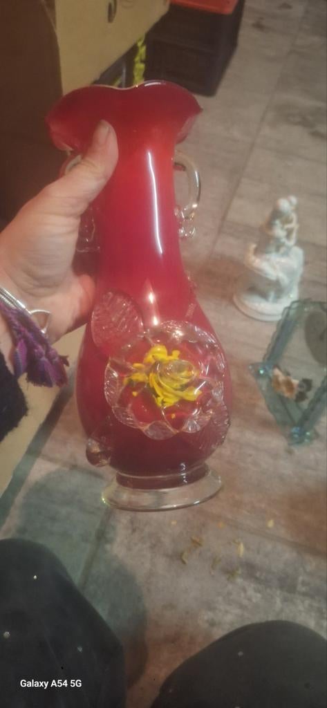 Vase en verre souflé decoratif murano, Antiek en Kunst, Antiek | Vazen, Ophalen of Verzenden