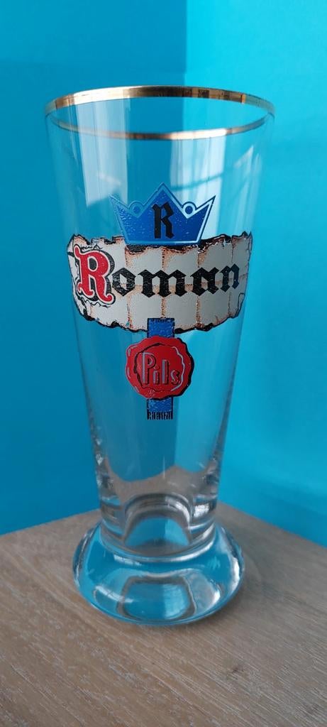 Oude flut  Roman Pils Br.Roman  Mater - Oudenaarde ., Verzamelen, Ophalen of Verzenden, Zo goed als nieuw, Glas of Glazen, Overige merken