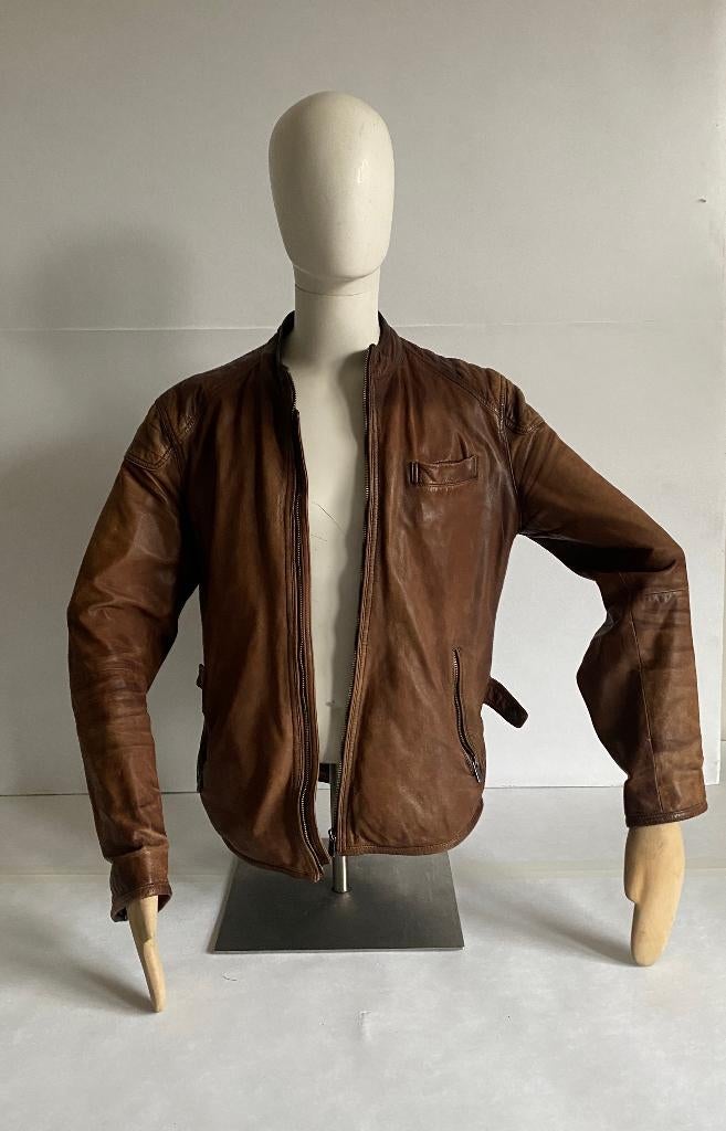 Blouson/Veste en cuir de Massimo Dutti en très bon état L, Enlèvement ou Envoi, Autres couleurs, Massimo dutti, Taille 52/54 (L)
