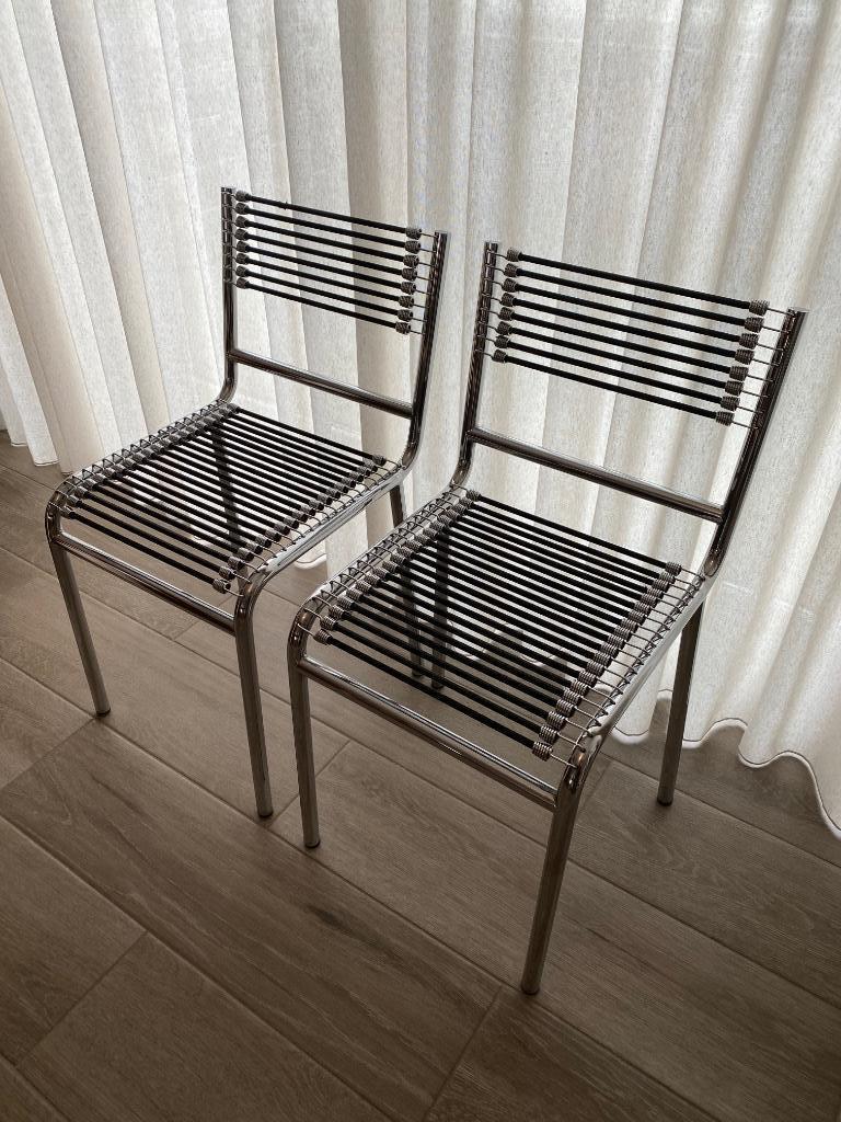Set van 2 Sandows Chairs – René Herbst – Designklassieker, Enlèvement ou Envoi, Vintage, Deux, Utilisé