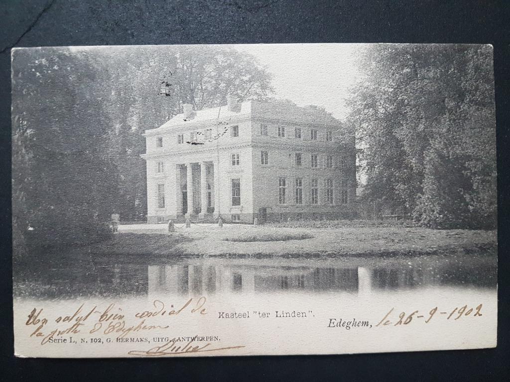 Postkaart Edeghem Edegem Kasteel ter Linden, Ophalen of Verzenden, Voor 1920, Gelopen, Antwerpen