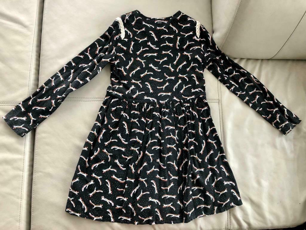 Zwart kleedje met vossen Catimini - maat 12 jaar, Kinderen en Baby's, Catimini, Zo goed als nieuw, Jurk of Rok, Verzenden