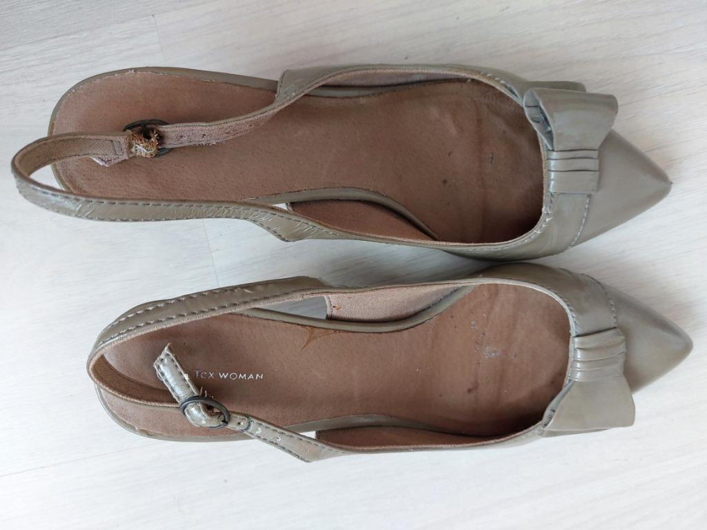 escarpin à petit talon couleur beige taupe clair 37, Enlèvement ou Envoi, Beige, Tex woman, Porté