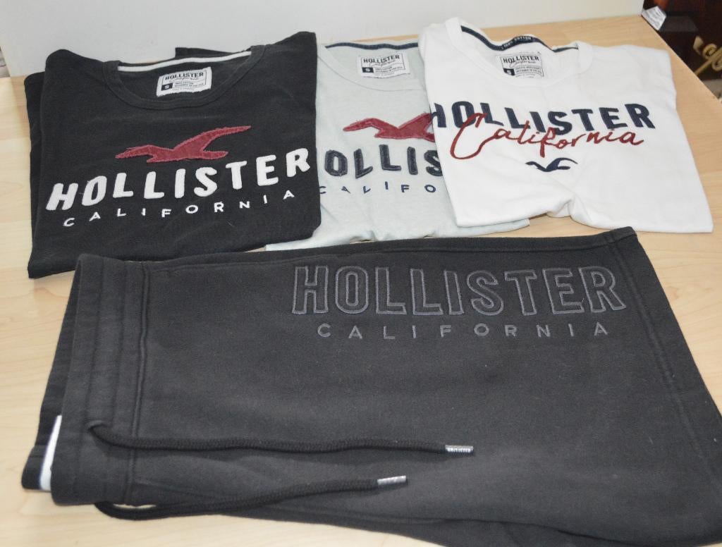 Set 3 Hollister t-shirts + short Maat S, Wit, Ophalen of Verzenden, Zo goed als nieuw, Hollister