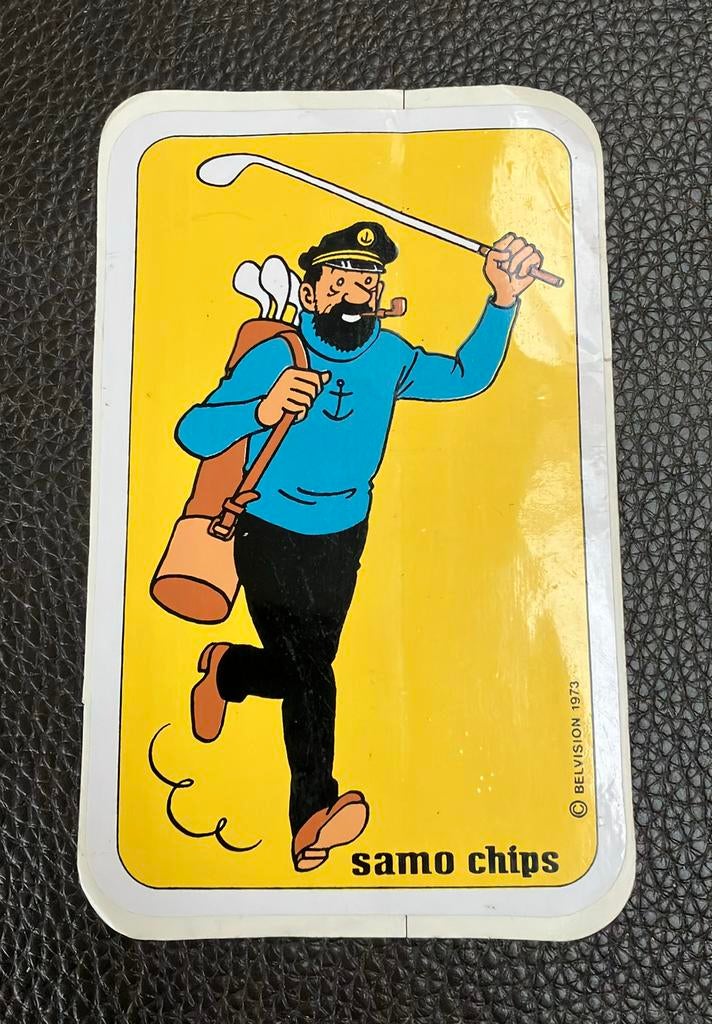 Kuifje : sticker samo chips 1973 : Kapitein Haddock, Verzamelen, Ophalen of Verzenden, Zo goed als nieuw