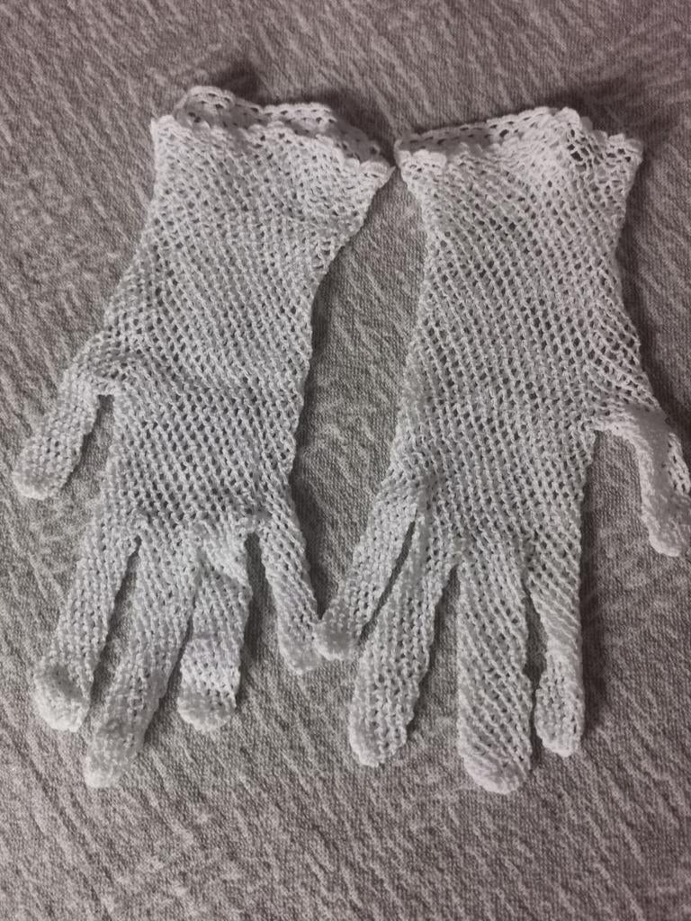 Antieke wit gehaakte handschoenen, Antiek en Kunst, Ophalen of Verzenden