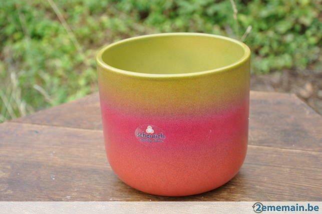 cache pot couleur en degradé rouge au vert scheurich, Jardin & Terrasse, Pots de fleurs, Utilisé, Enlèvement ou Envoi