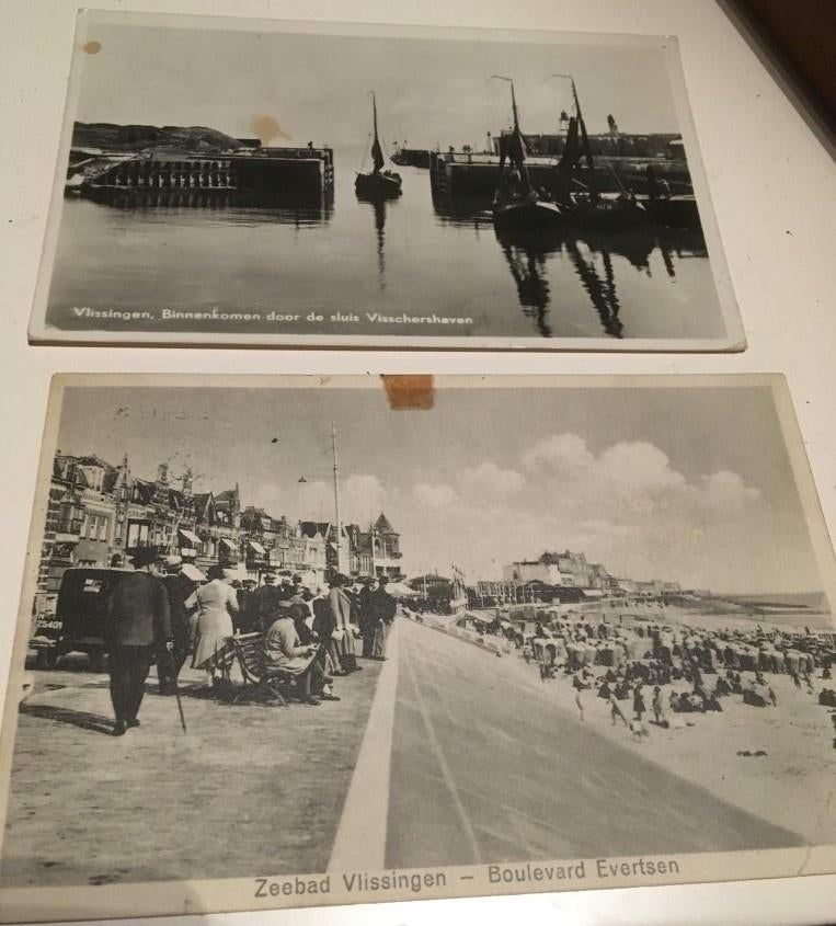 2 postkaarten Vlissingen - Boulevard Evertsen - Sluis Visser, Ophalen of Verzenden