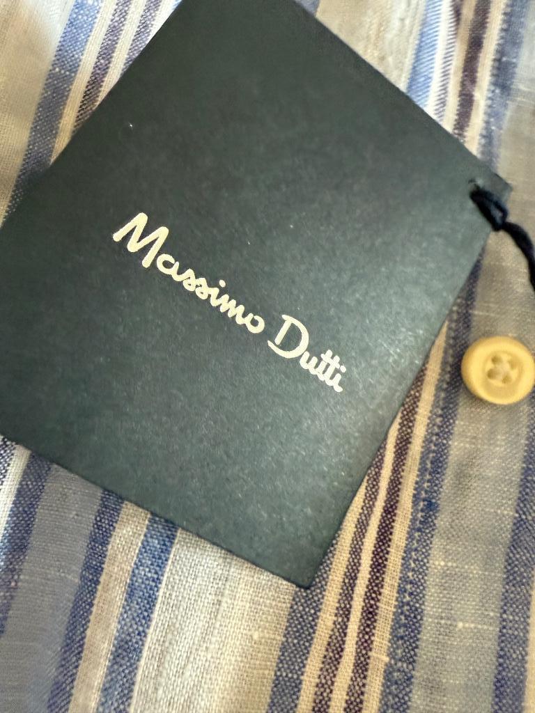 Nieuw hemd Massimo Dutti met winkellabel, Blauw, Nieuw, Ophalen of Verzenden, Halswijdte 41/42 (L)