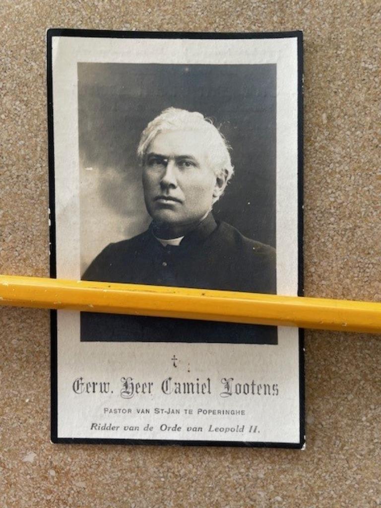 PRIESTER EH CAMIEL LOOTENS  ANSEGEM PASTOOR ST JAN POPERING, Verzamelen, Ophalen of Verzenden, Bidprentje