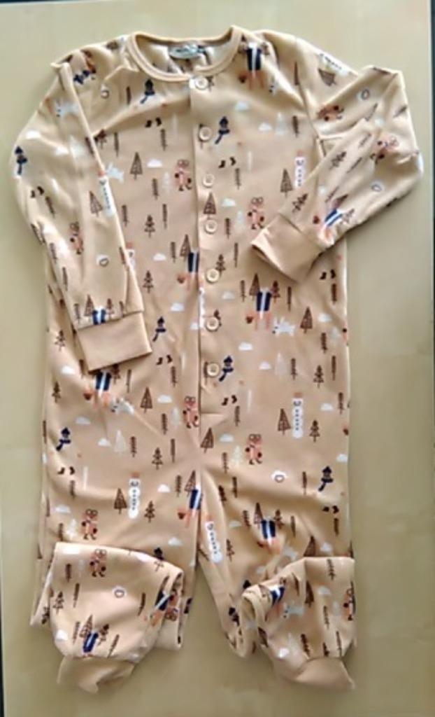 Mooie dunne beige fleece onesie, maat 122, Nacht- of Onderkleding, Jongen of Meisje, Ophalen of Verzenden, Zo goed als nieuw