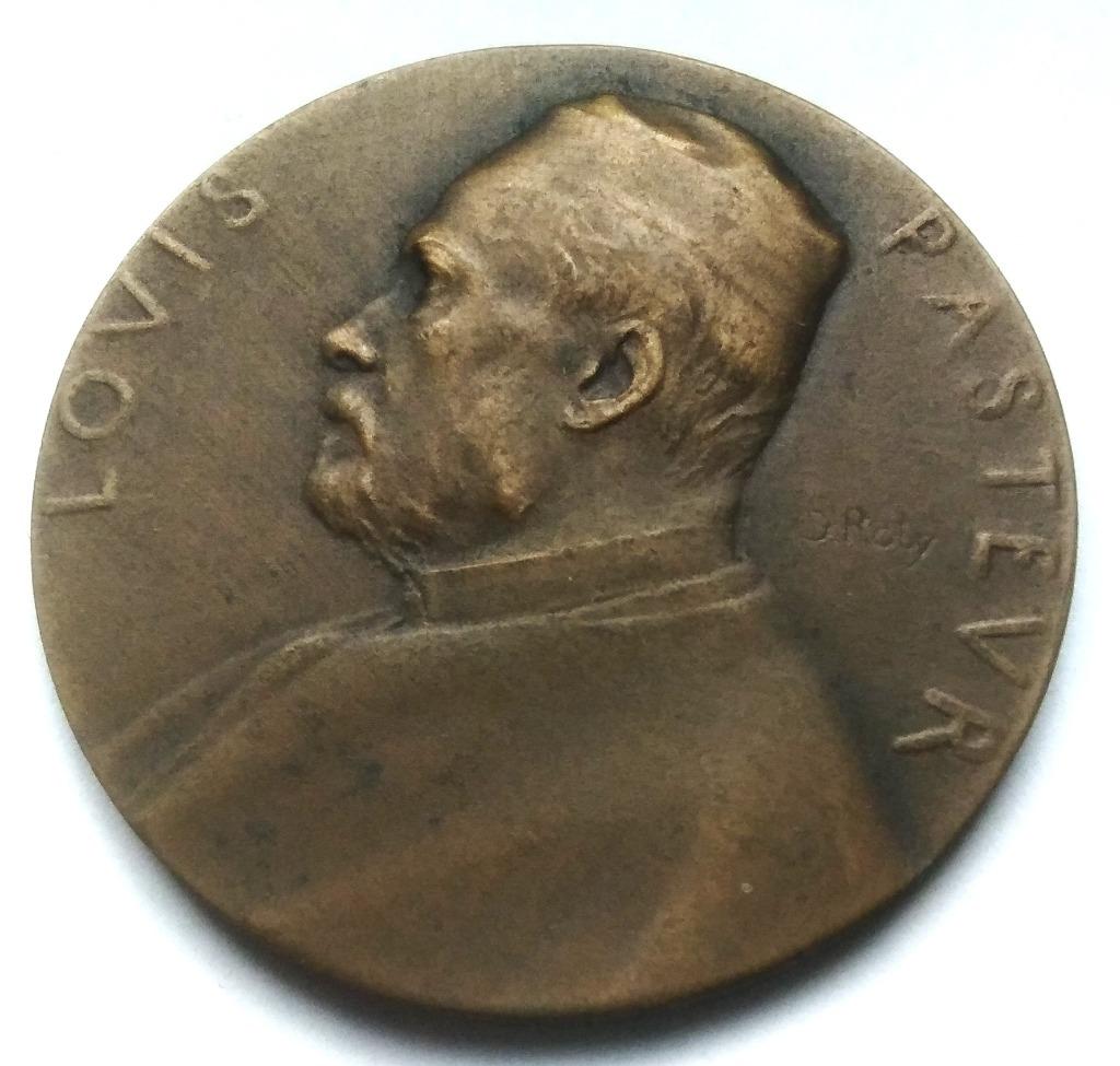 medaille brons Roty LOUIS PASTEUR 1822-1922, Ophalen of Verzenden, Brons
