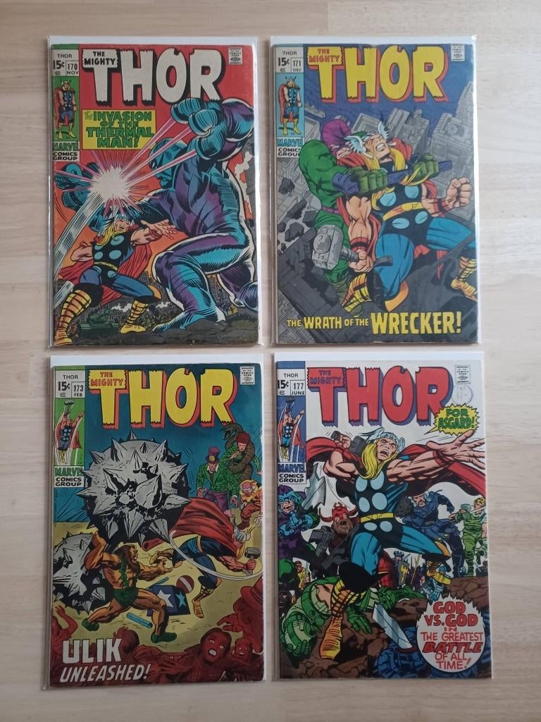 THOR 1969-1971 (9 comics), Marvel comics, Enlèvement ou Envoi, Comme neuf, Plusieurs comics