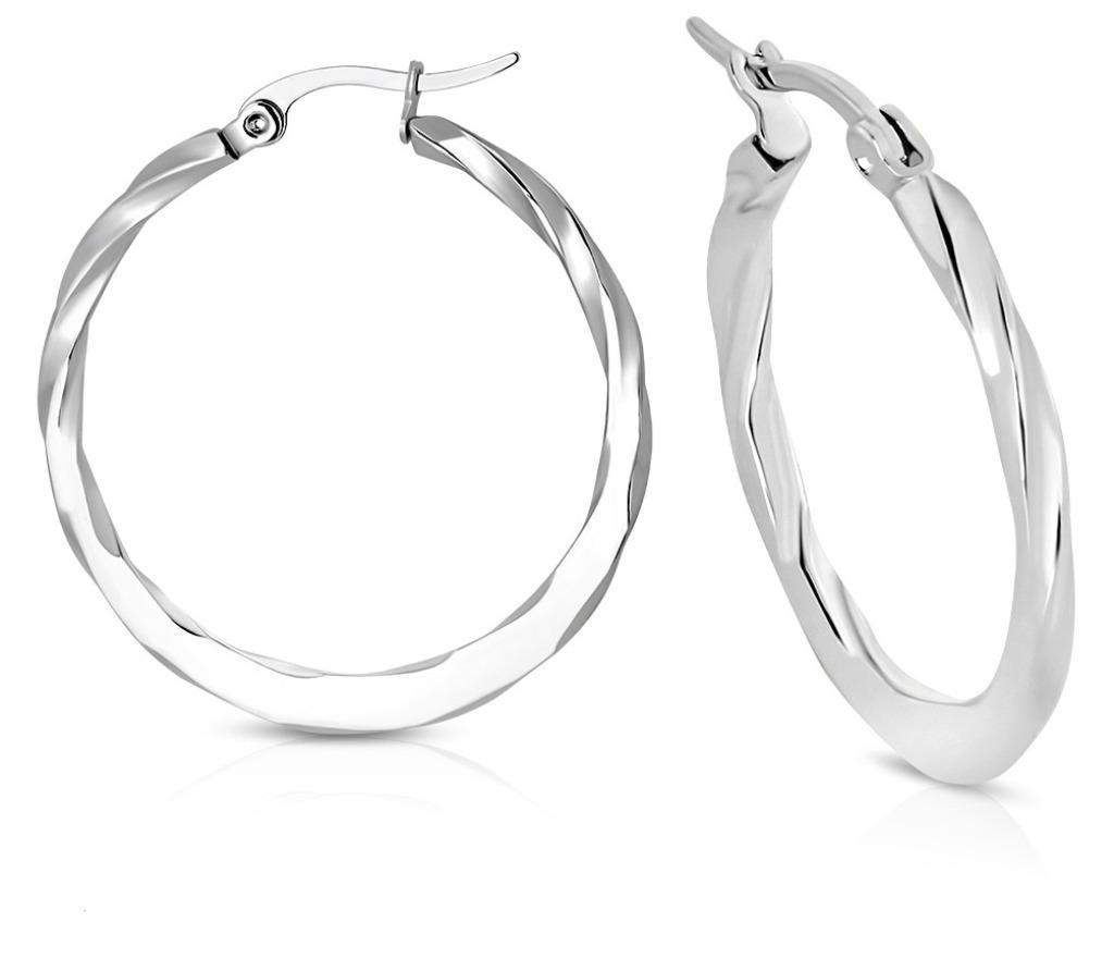 Créoles pour femmes en acier inoxydable torsadé Ø 30 mm, Bijoux, Sacs & Beauté, Boucles d'oreilles, Enlèvement ou Envoi, Neuf