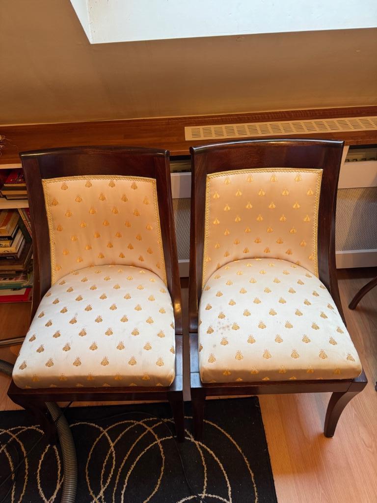 Paar Empire-stijl stoelen, Huis en Inrichting, Stoelen, Ophalen, Gebruikt, Twee, Bruin