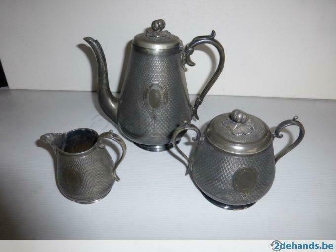 3 delig Engels servies  ( James Deamin -Sheffield )gemerkt, Ophalen of Verzenden