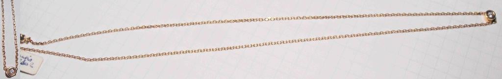 Collier de 40 cm en or 18K + 1 diamant 0,05 ct, 2,9 g, neuf, Neuf, Enlèvement ou Envoi, Or, Or